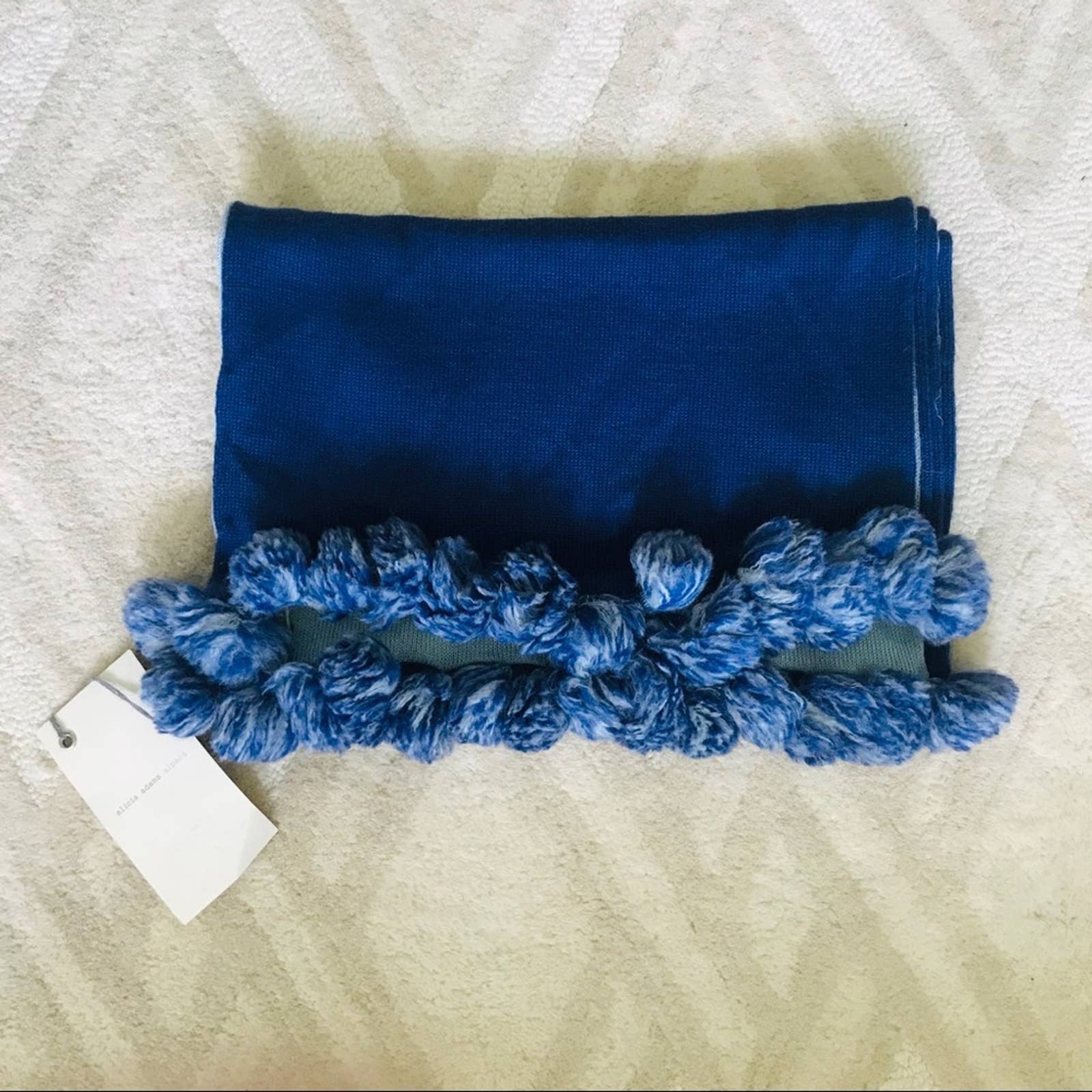 Nwt Brand New Alicia Adams Dandi Pom Pom Scarf